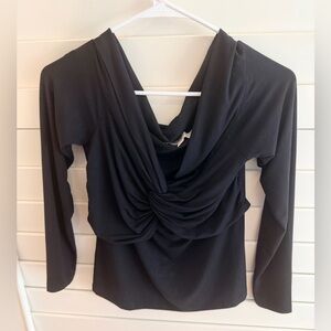 LOFT Women’s Black Twist Front Blouse